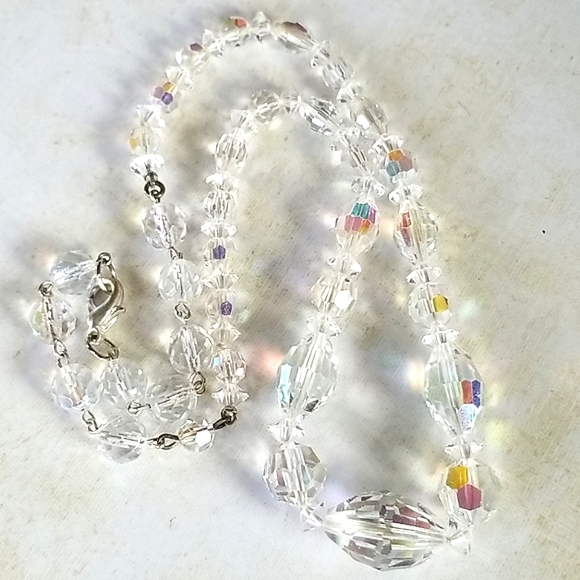 Repurposed Hand Crafted Vintage 1950s Crystal Bead Necklace Assemblage - Picture 10 of 16